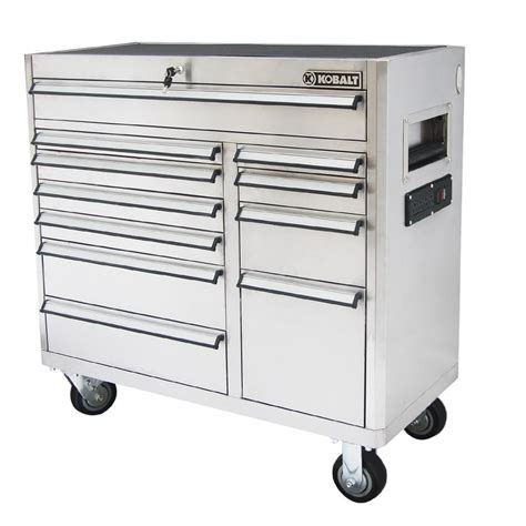 stainless steel toolbox on wheels